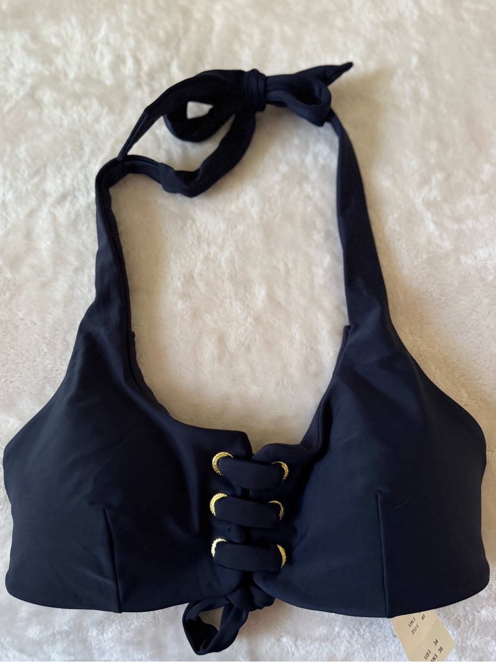 Abercrombie and Fitch Navy Bikini Top Lightly Lined